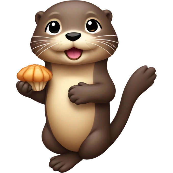Otter with arm full of cute scallops emoji