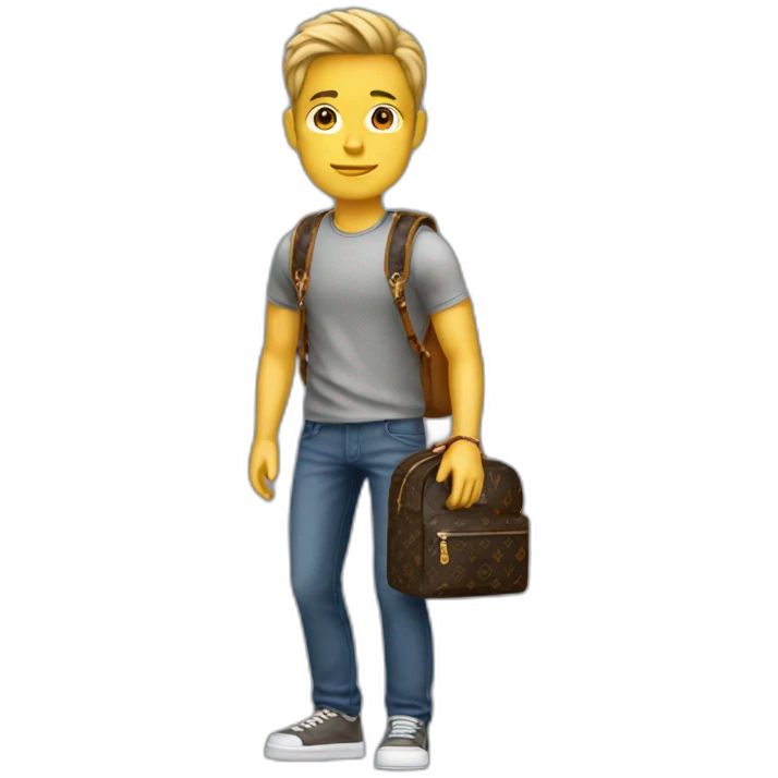 guy with backpack louis vuitton emoji