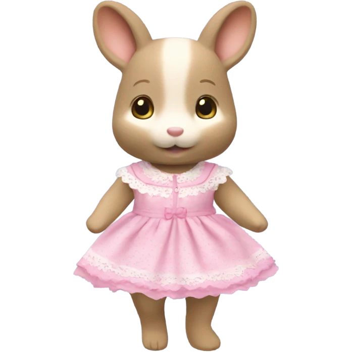 Sylvanian families with cute pink dress emoji
