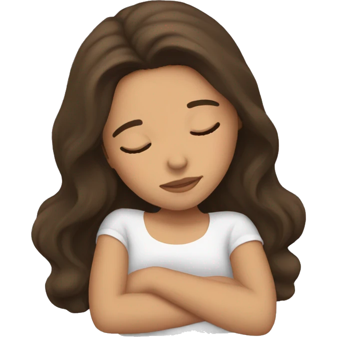 Brunette girl sleeping emoji