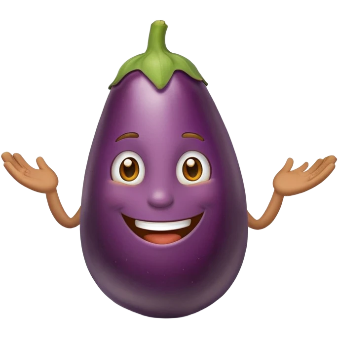 Holding eggplant emoji