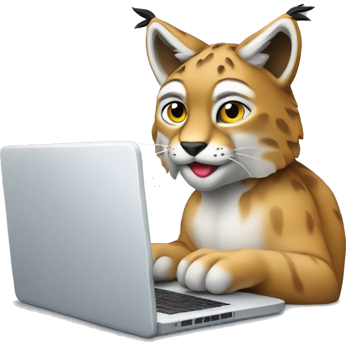 A lynx with a laptop emoji