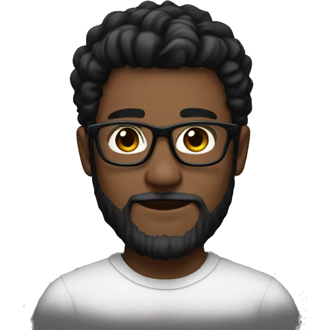 white young man with brown eyes and black hair and glasses and hair to the let and anchor beard emoji