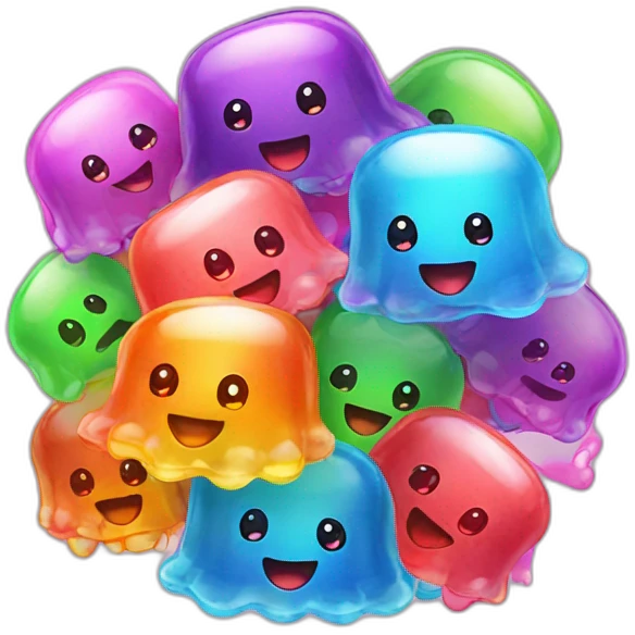 Bunch of colorful jellies emoji