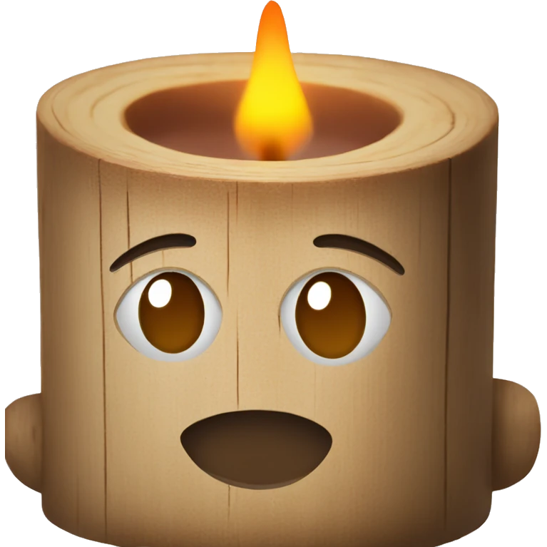 Wooden wick candle emoji
