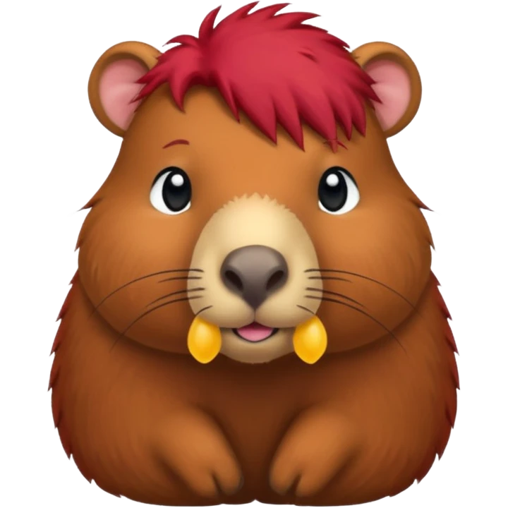 Capybara with red hair emoji