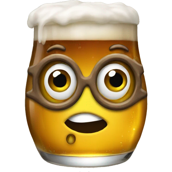 Beer with eyes emoji