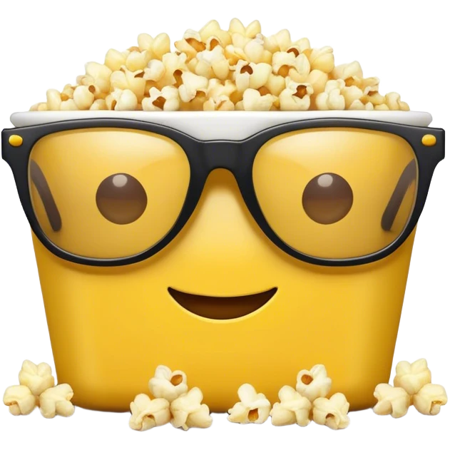 Popcorn with cinema glasses on it emoji