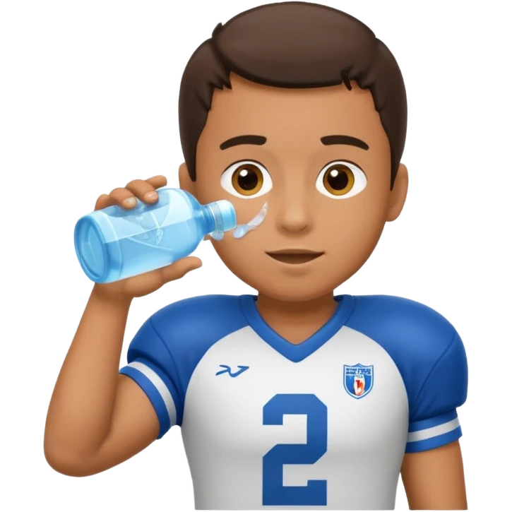 football player on the bench drinking water emoji