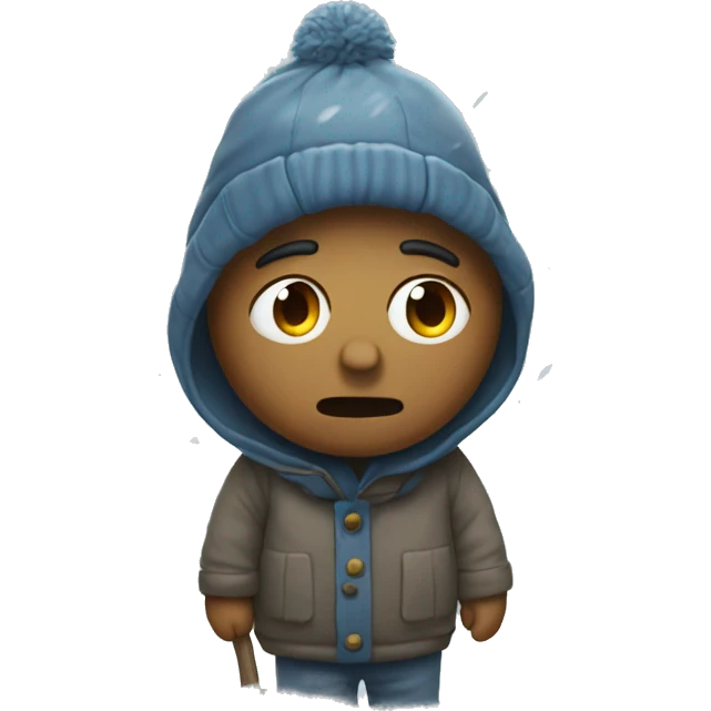 sad artist being snowed on emoji