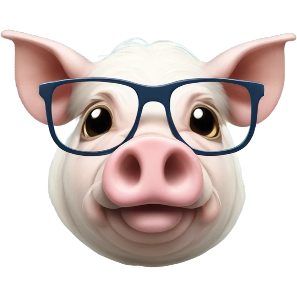 Hampshire pig with glasses emoji