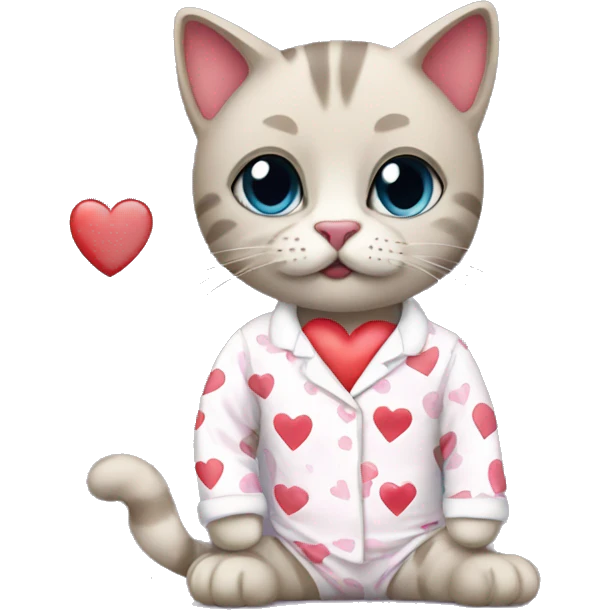 Cats with heart pajamas  emoji