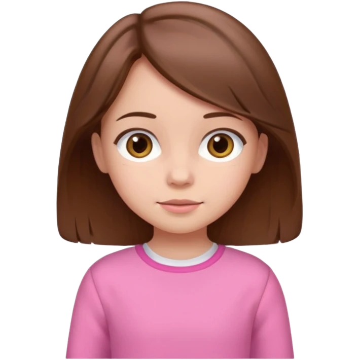 cute small girl, brown hair, pink clothes emoji