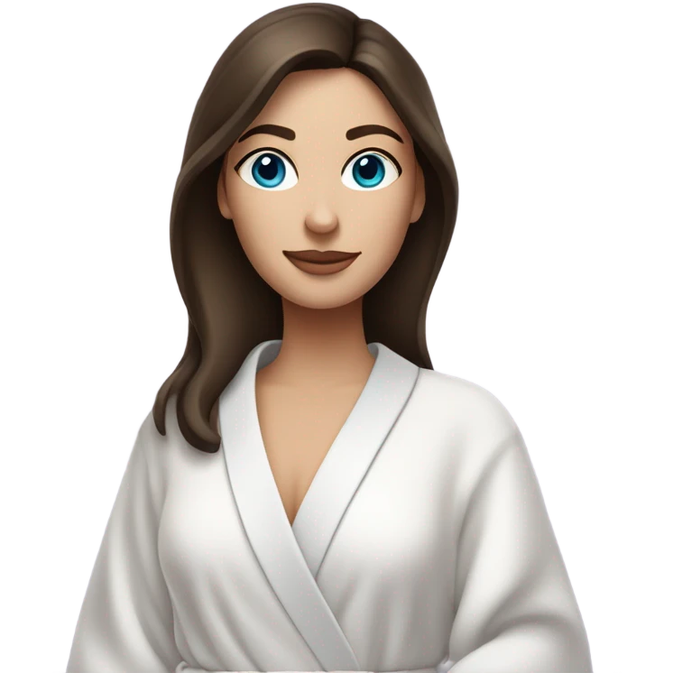 In Robe Spa day white girl brunette blue eyes emoji