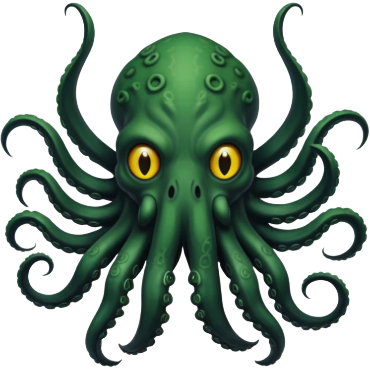 black-colored Cthulhu  emoji