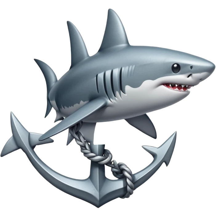 shark wrapped around an anchor emoji