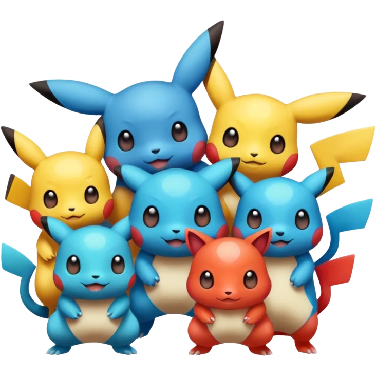 freindly pokemans helping each other  emoji