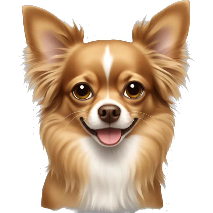 cute longhaired brown chihuahua emoji