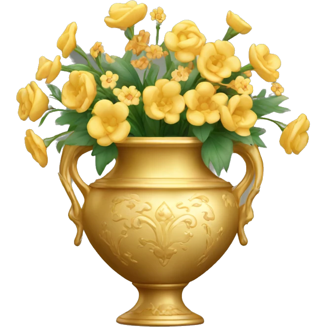 Golden vase with floral pattern  emoji