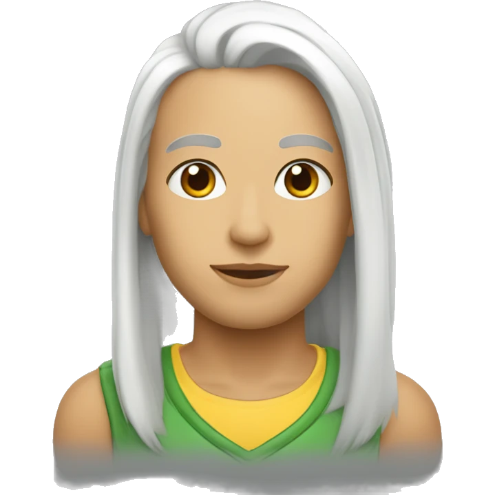 Blanco mitad de pelo teñido de blanco emoji