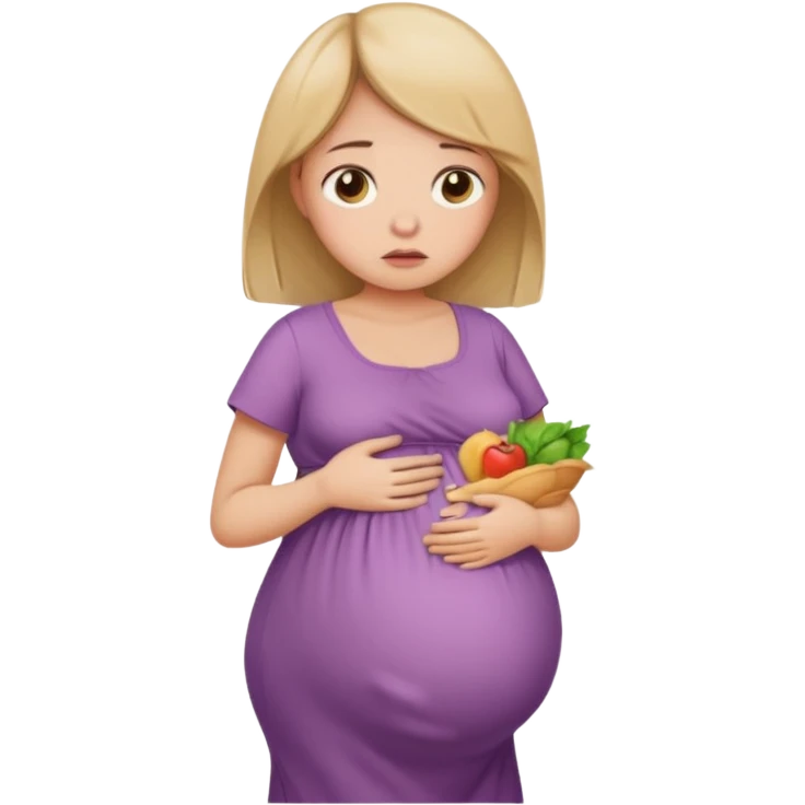 Pregnant girl sad for cravings emoji