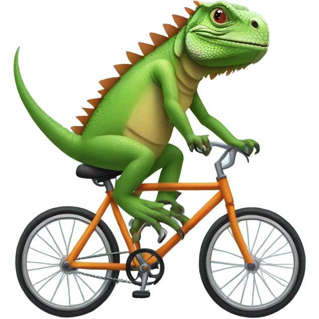 Iguana riding a bike emoji