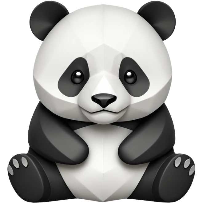 Un panda origami emoji