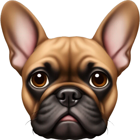 Brown French bulldog with black ears  emoji