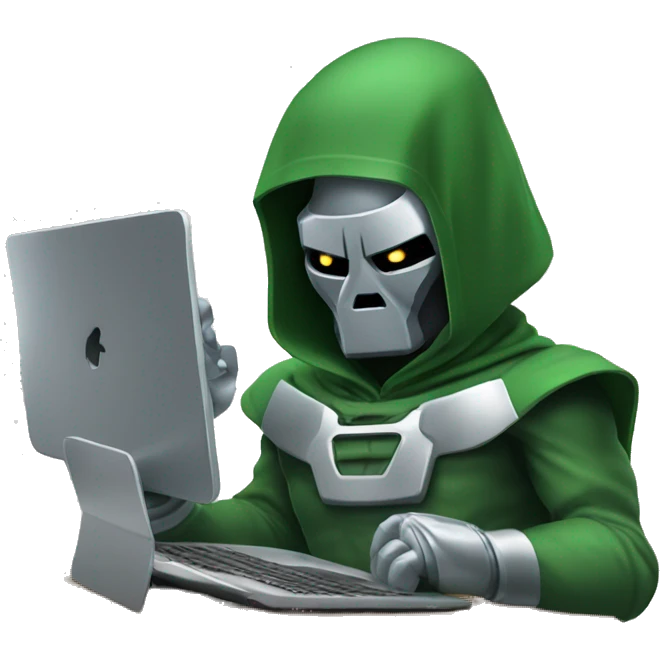 dr. doom working with laptop emoji
