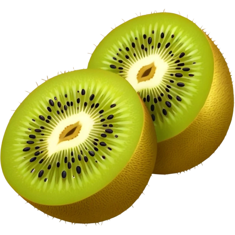 golden kiwi fruit, sliced in half, seeds visible, yellow-green emoji