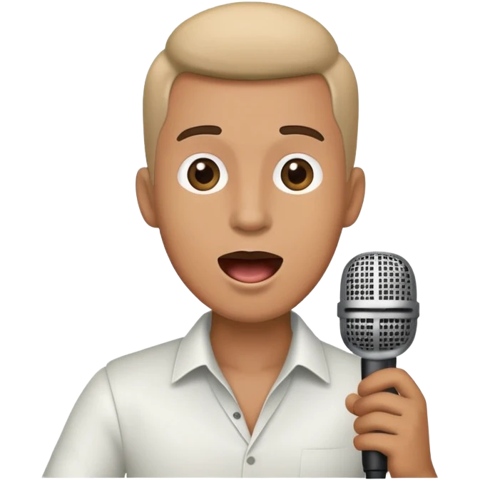 Man holding a microphone, singing or speaking emoji