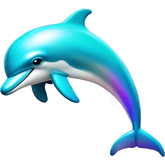 Dolphins with rainbows emoji