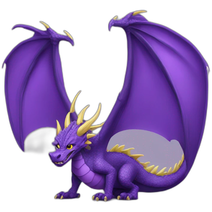 urple dragon with yellow eyes emoji