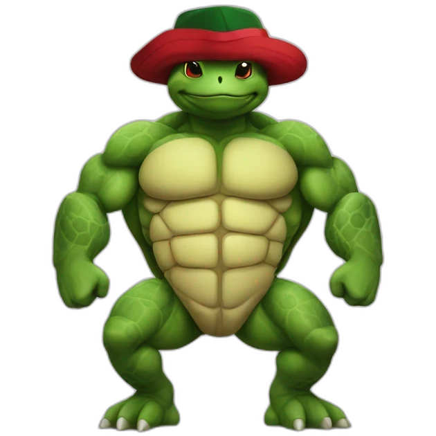 Bodybuilder turtle CrossFit Christmas clothing and hat emoji