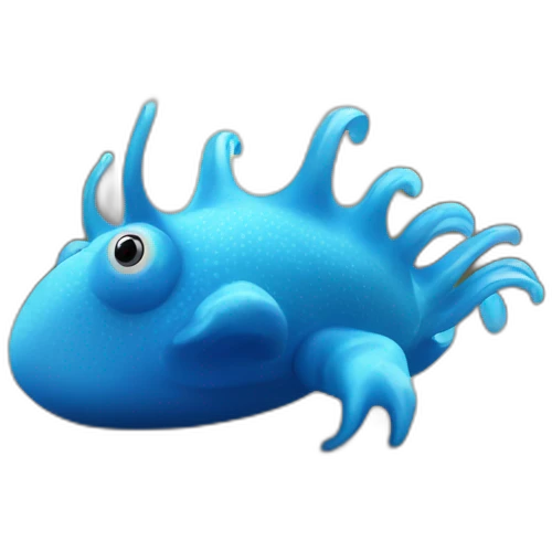 Blue sea slug inhabiting an urban walk emoji