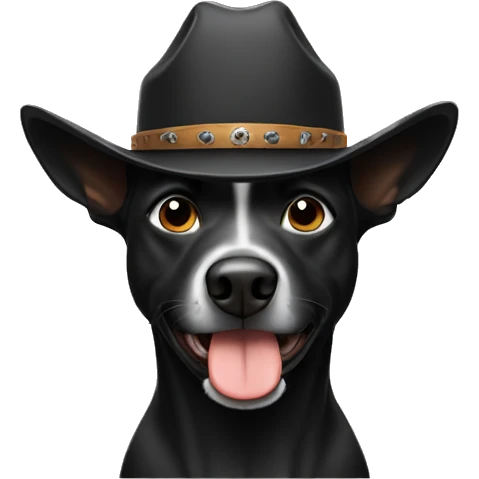 black-dog-wearing-cowboy-hat emoji