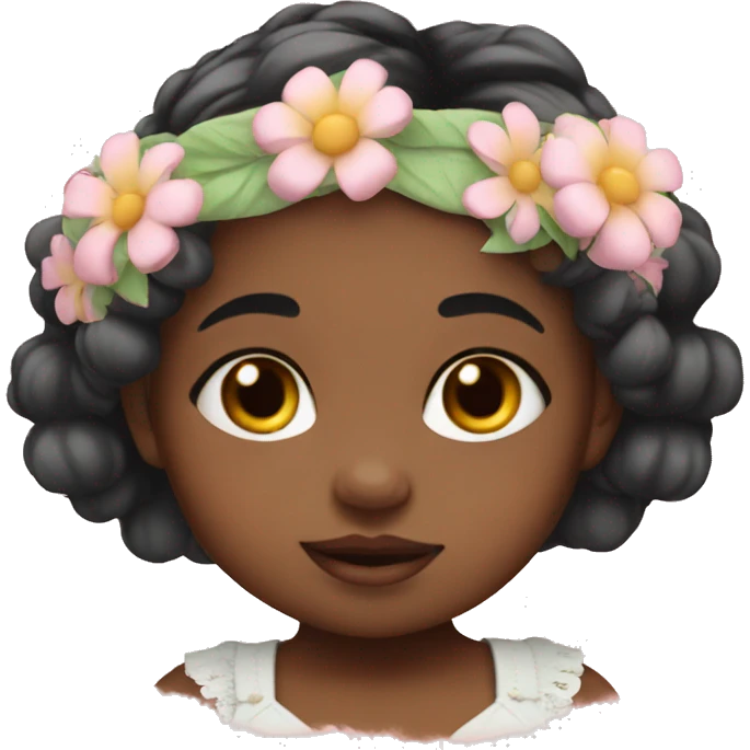 Baby girl with flower crown emoji