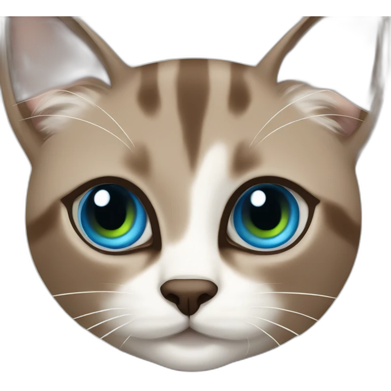 blue eyes brown siamois cat with mojito emoji