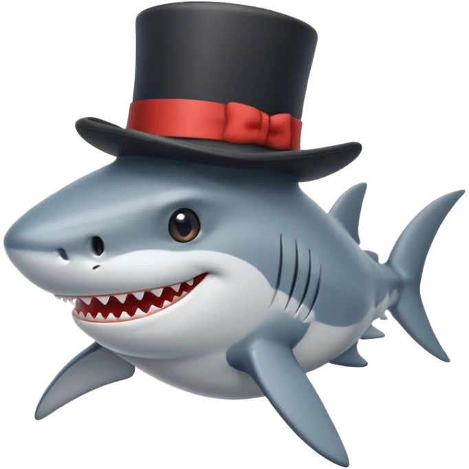 Shark with a top hat emoji
