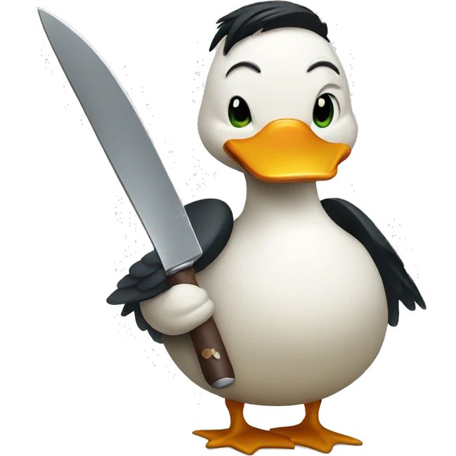 duck holding knife emoji