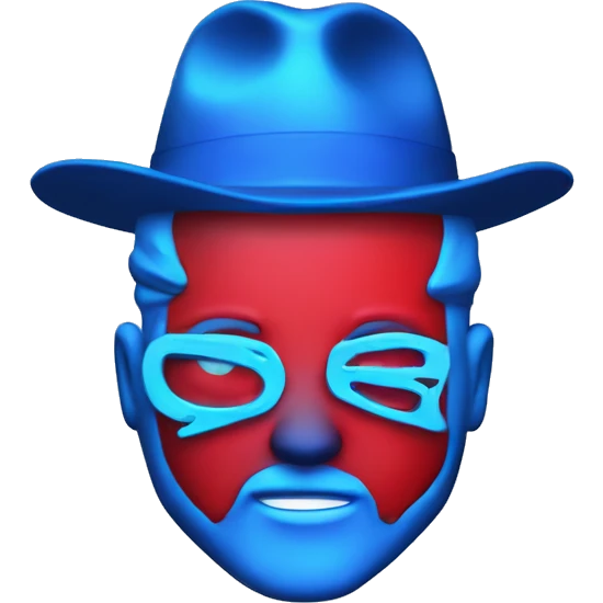 Red and blue fluorescent CD emoji