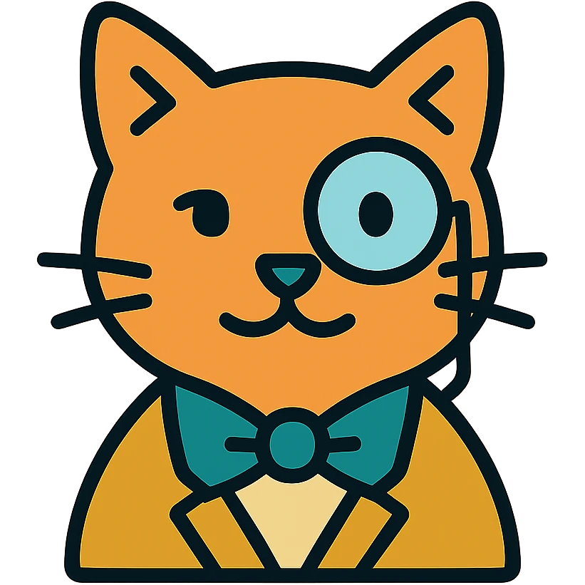 A sophisticated cat wearing a monocle, elegant, fancy feline emoji