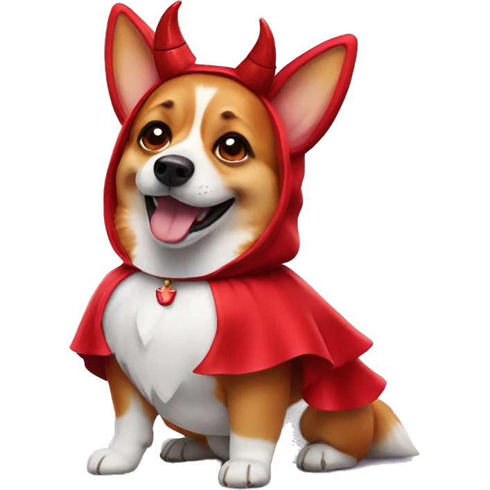 Corgi wearing devil costume emoji