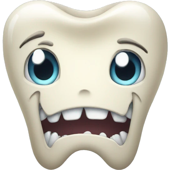 scared tooth emoji