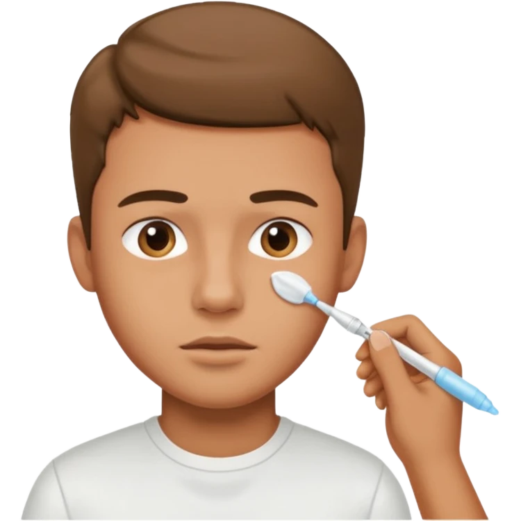 cheek swab for young man, emoji