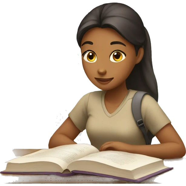 girl with book studying emoji