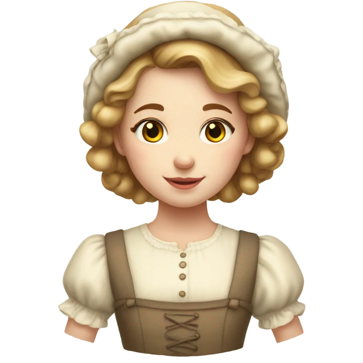 Pale Milkmaid dress girl portrait  emoji