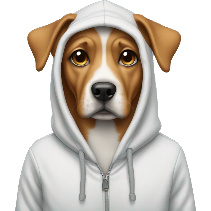 Dog a wearing a hoodie emoji