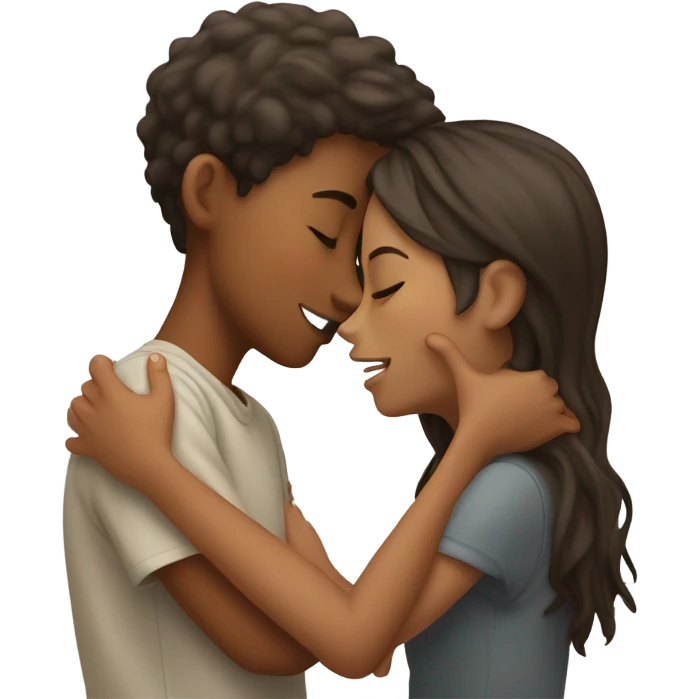 Girl kissing boy emoji