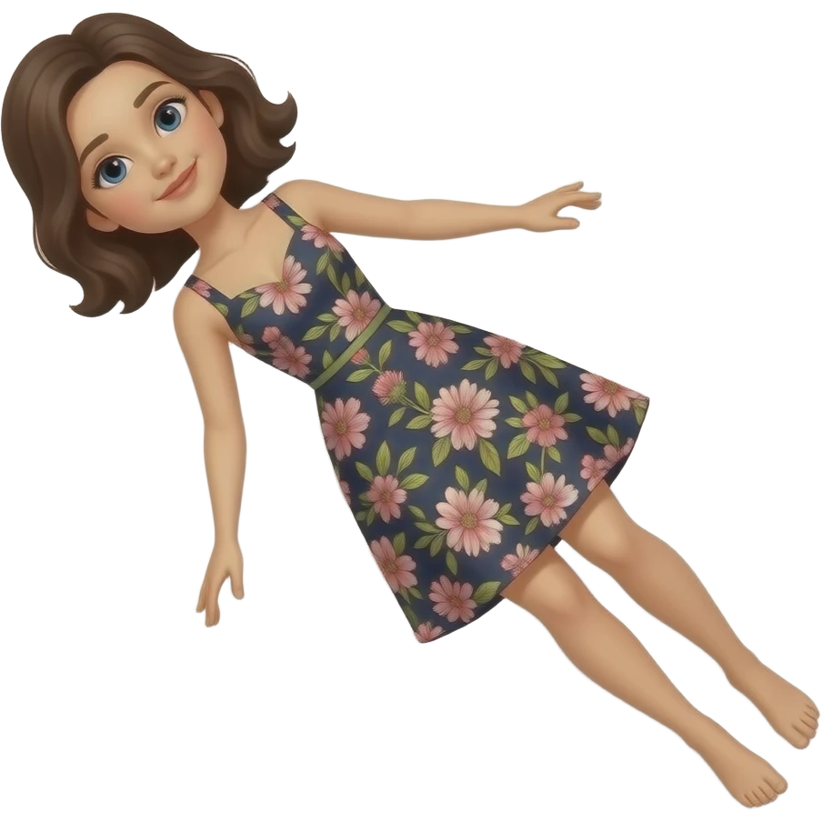 Female in dress laying on back emoji